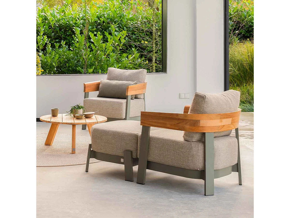 4 Seasons Outdoor Cosmic loungetafel Ø65 cm antractiet - teak