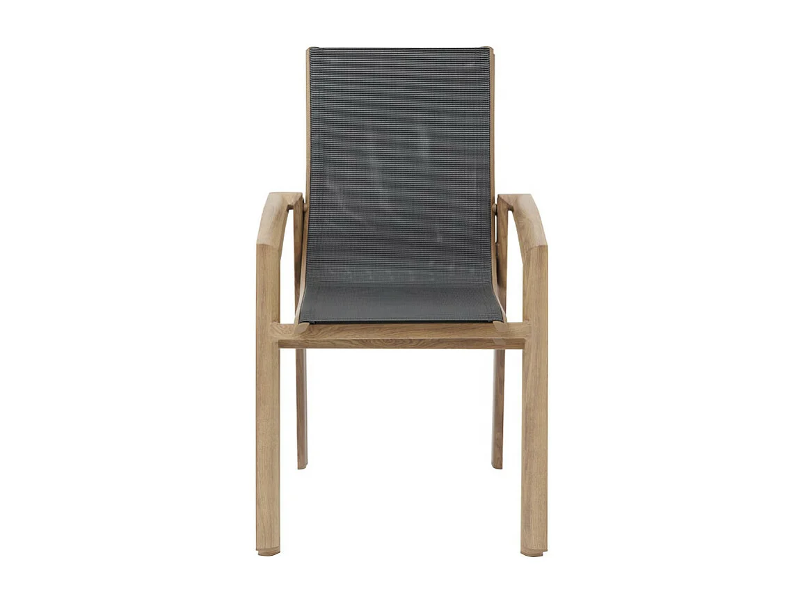 Fauteuil extérieur Axant poivre/imprimé honey effet bois Hespéride