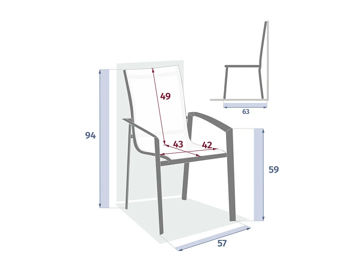 Fauteuil extérieur Axant poivre/imprimé honey effet bois Hespéride