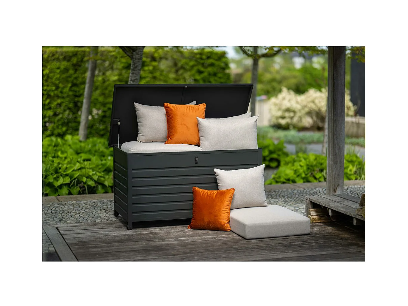 Boîte de rangement Garden Impressions Cambridge gris foncé 1600 litres