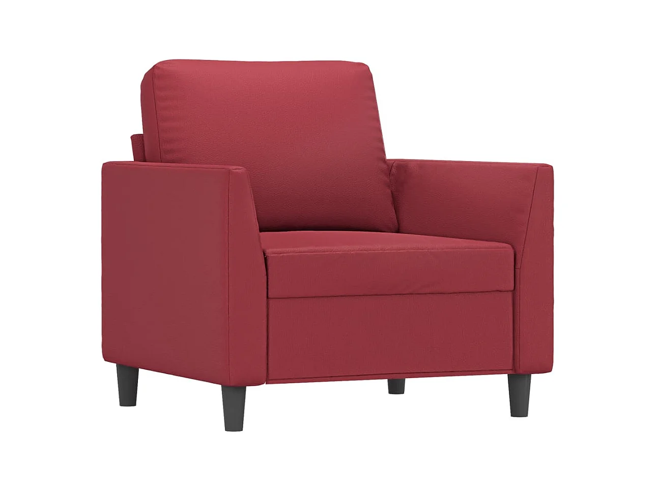 Fauteuil 60 cm kunstleer wijnrood
