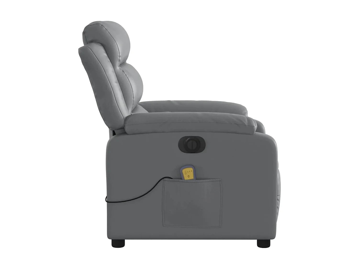 Poltrona Massaggiante Elettrica Reclinabile Grigio Similpelle