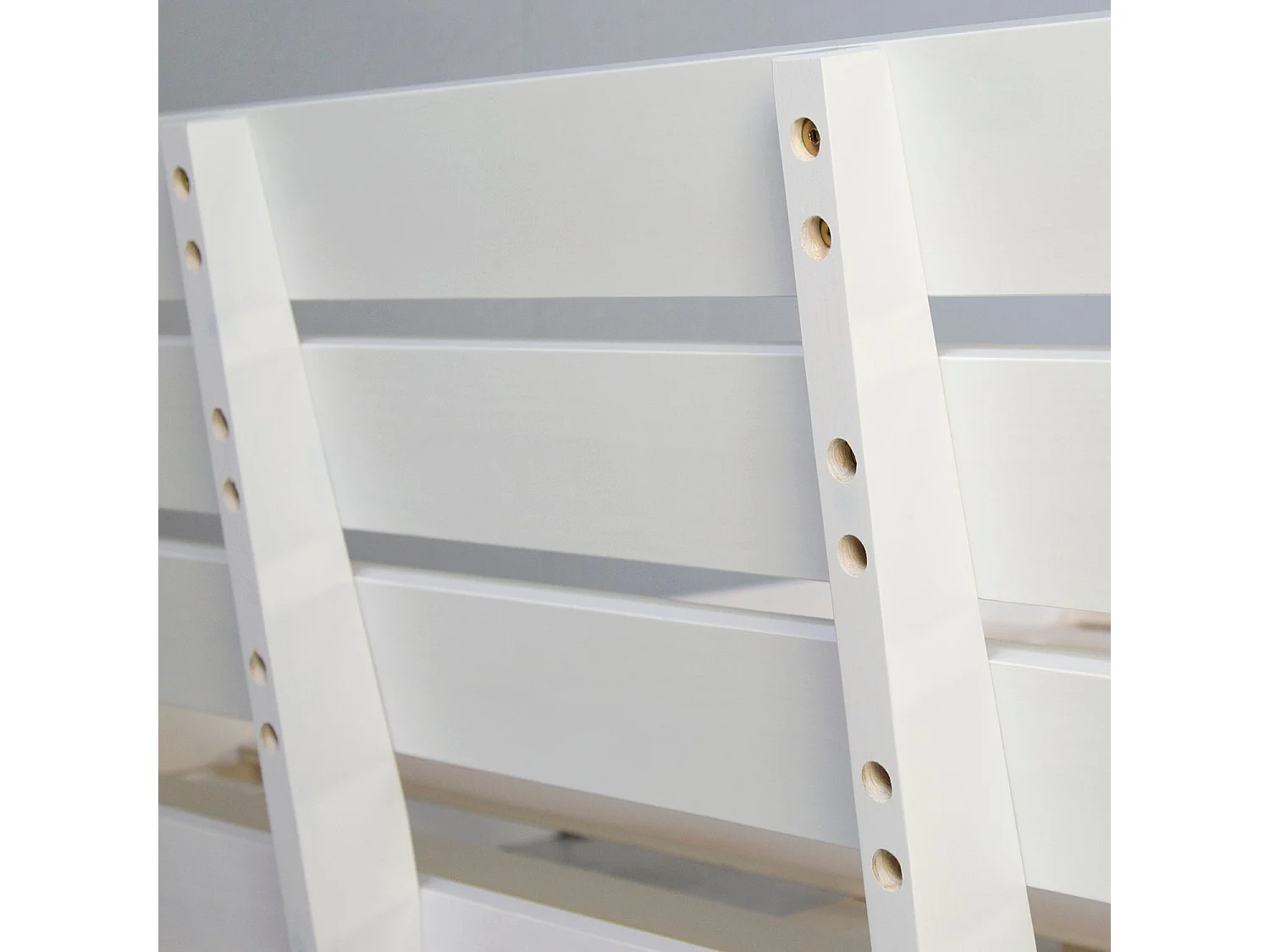 Lit double 2 personnes bois blanche 204 x 124 x 66 cm LIT06213