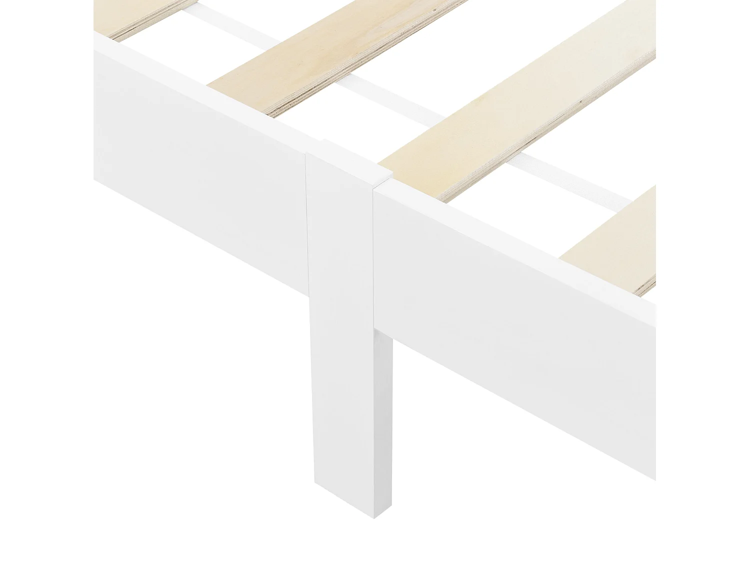 Lit pour adultes design bois blanche 204 x 124 x 30 cm 03_0004933