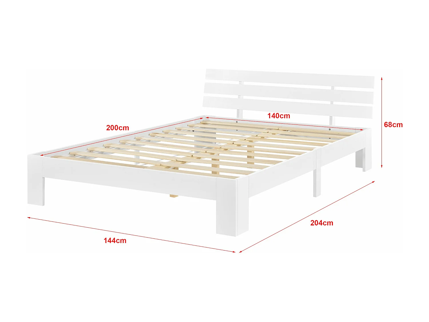 Cadre de lit pour bois marron 204 x 144 x 68 cm 03_0004746