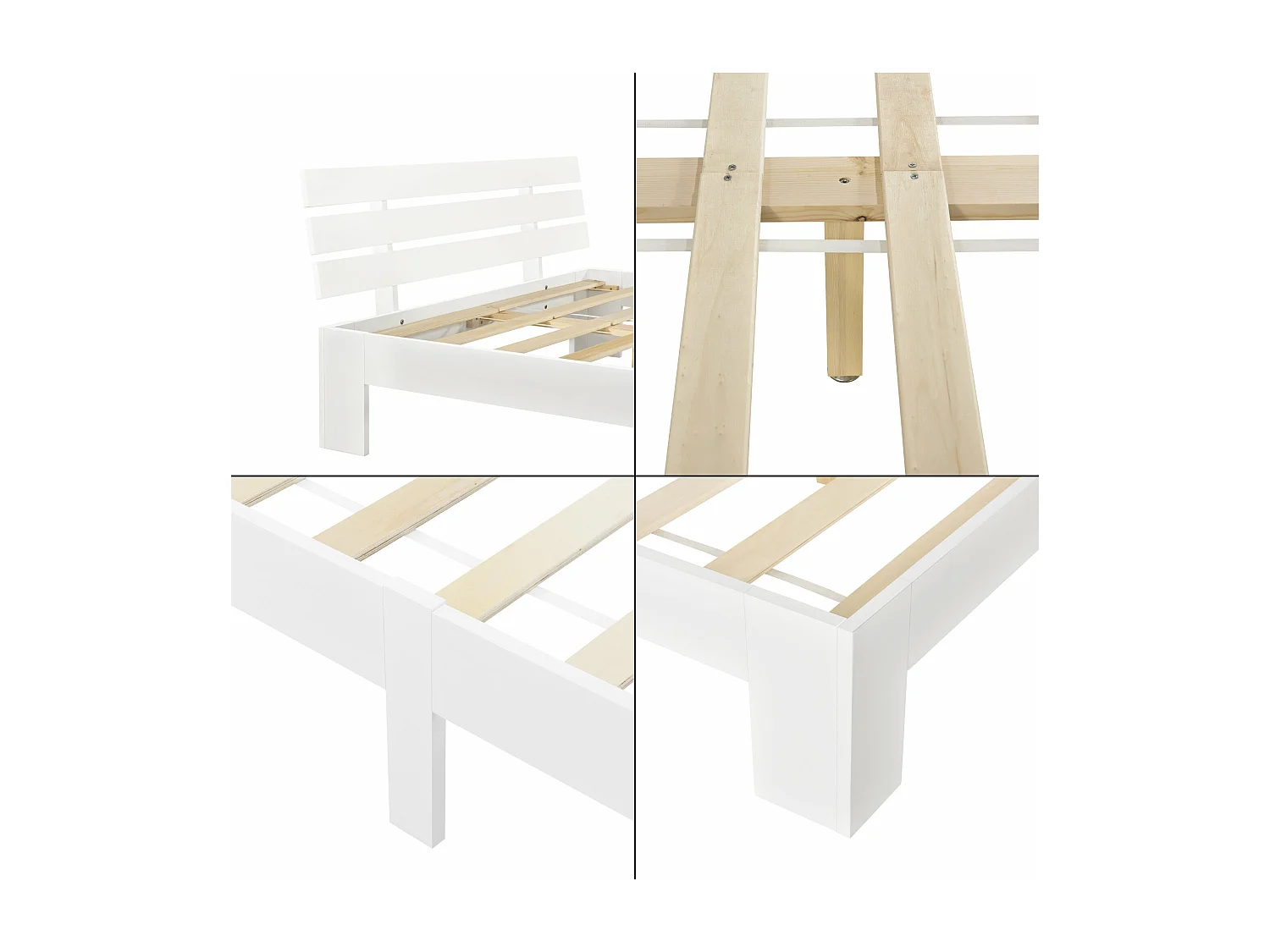 Cadre de lit pour bois marron 204 x 144 x 68 cm 03_0004746