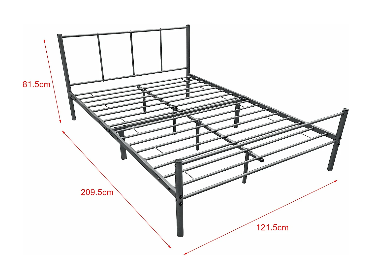 Lit pour adultes en grise 209.5 x 121.5 x 81.5 cm 03_0004918