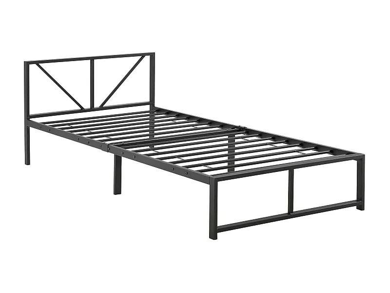 Lit simple une personne métal argentée 210 x 95 x 68 cm LIT03001