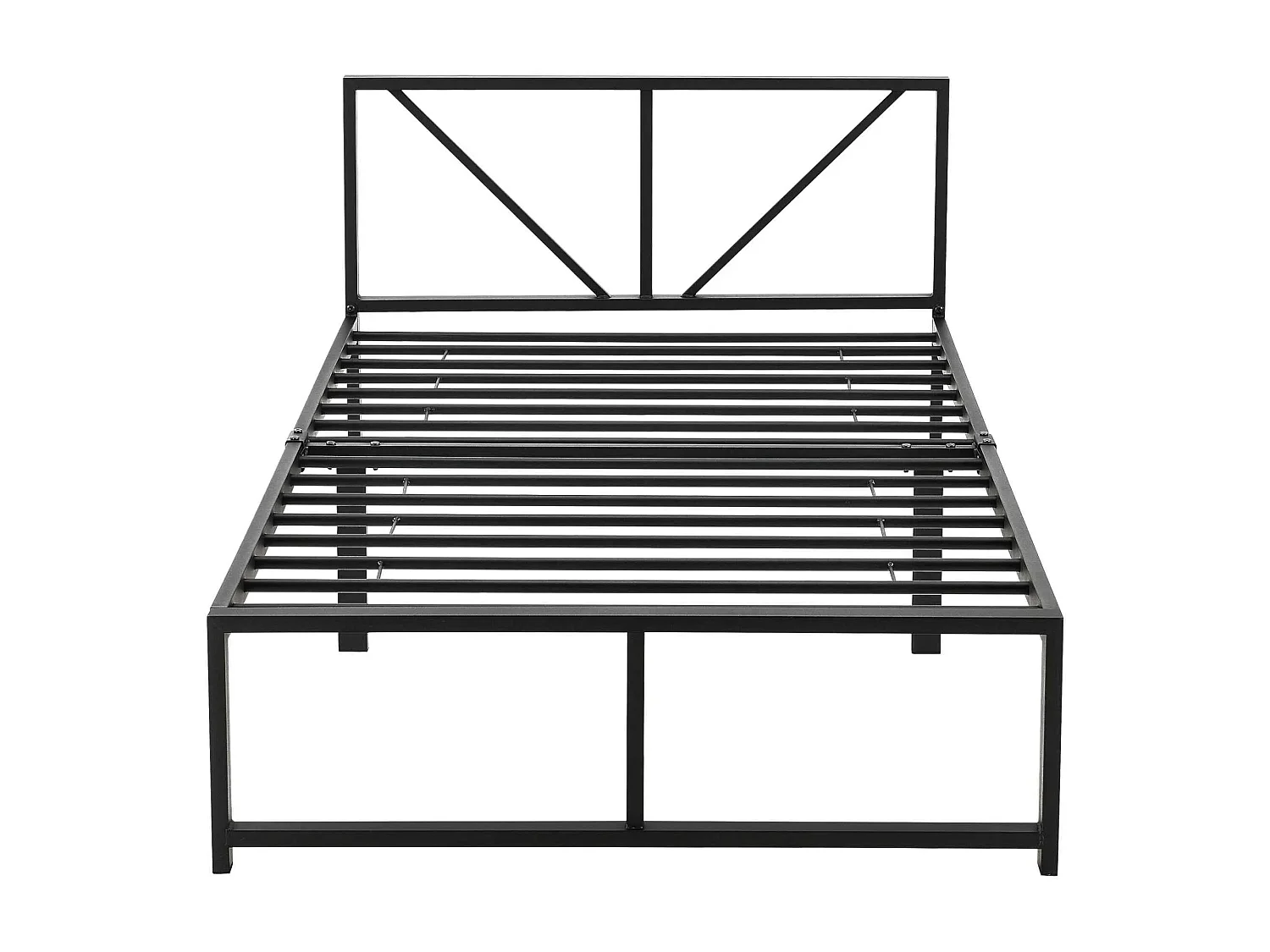 Lit simple une personne métal argentée 210 x 95 x 68 cm LIT03001