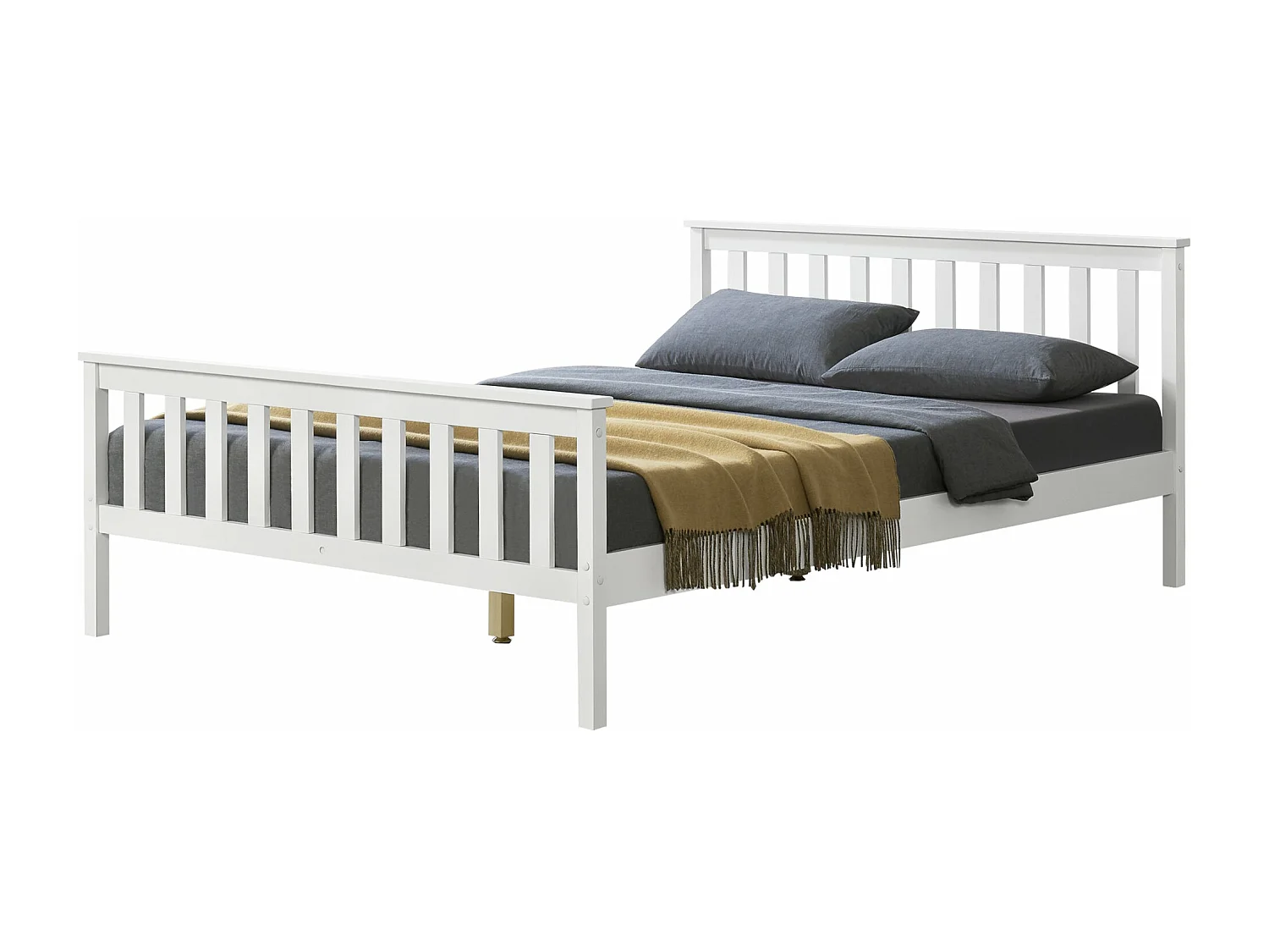 Lit adultes en bois bois blanche 208 x 148 x 82 cm 03_0002698