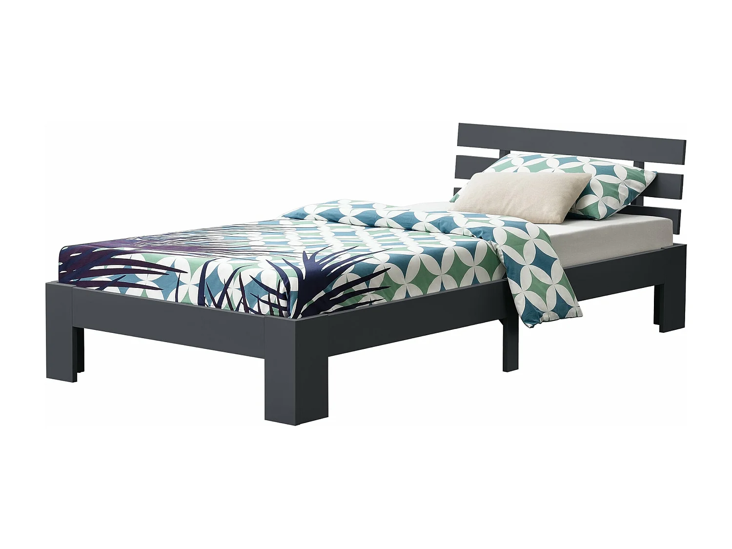 Cadre de lit avec bois marron 204 x 94 x 68 cm 03_0004745