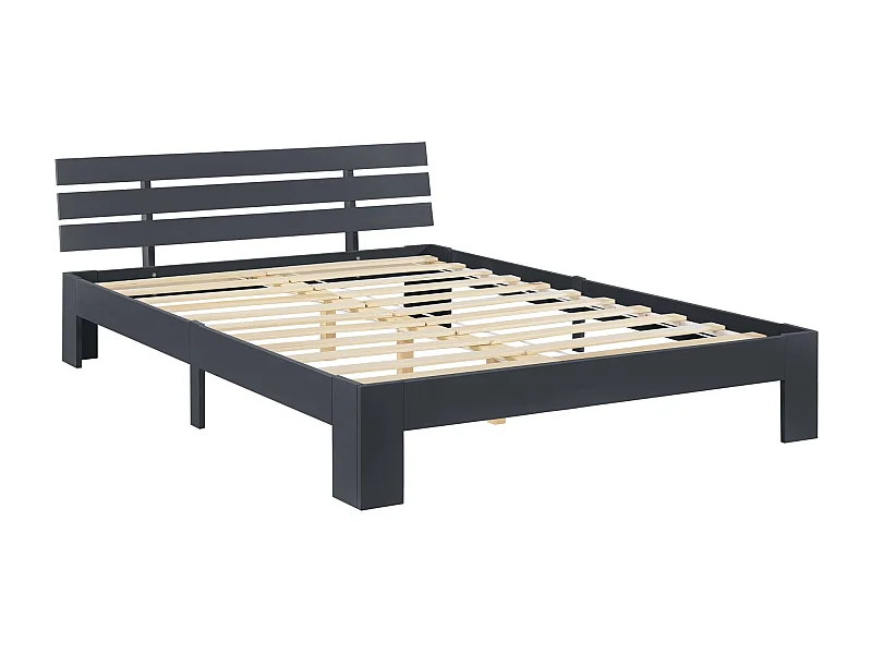 Cadre de lit pour bois marron 204 x 144 x 68 cm 03_0004748