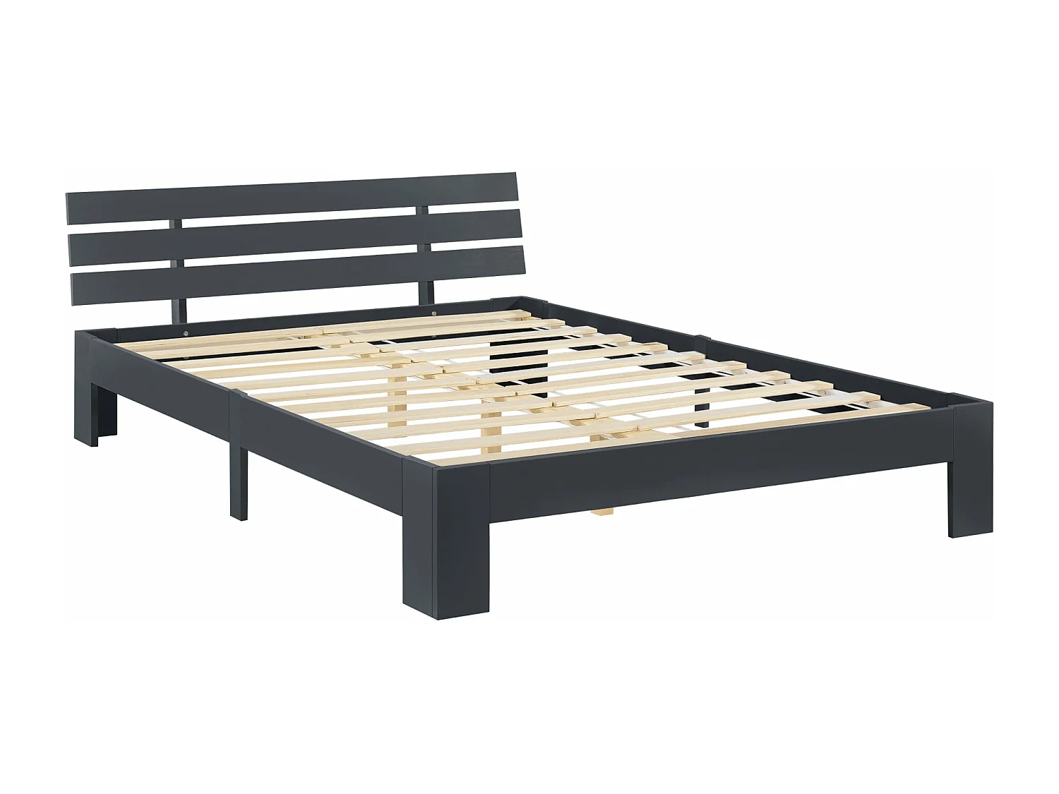 Cadre de lit pour bois marron 204 x 144 x 68 cm 03_0004748