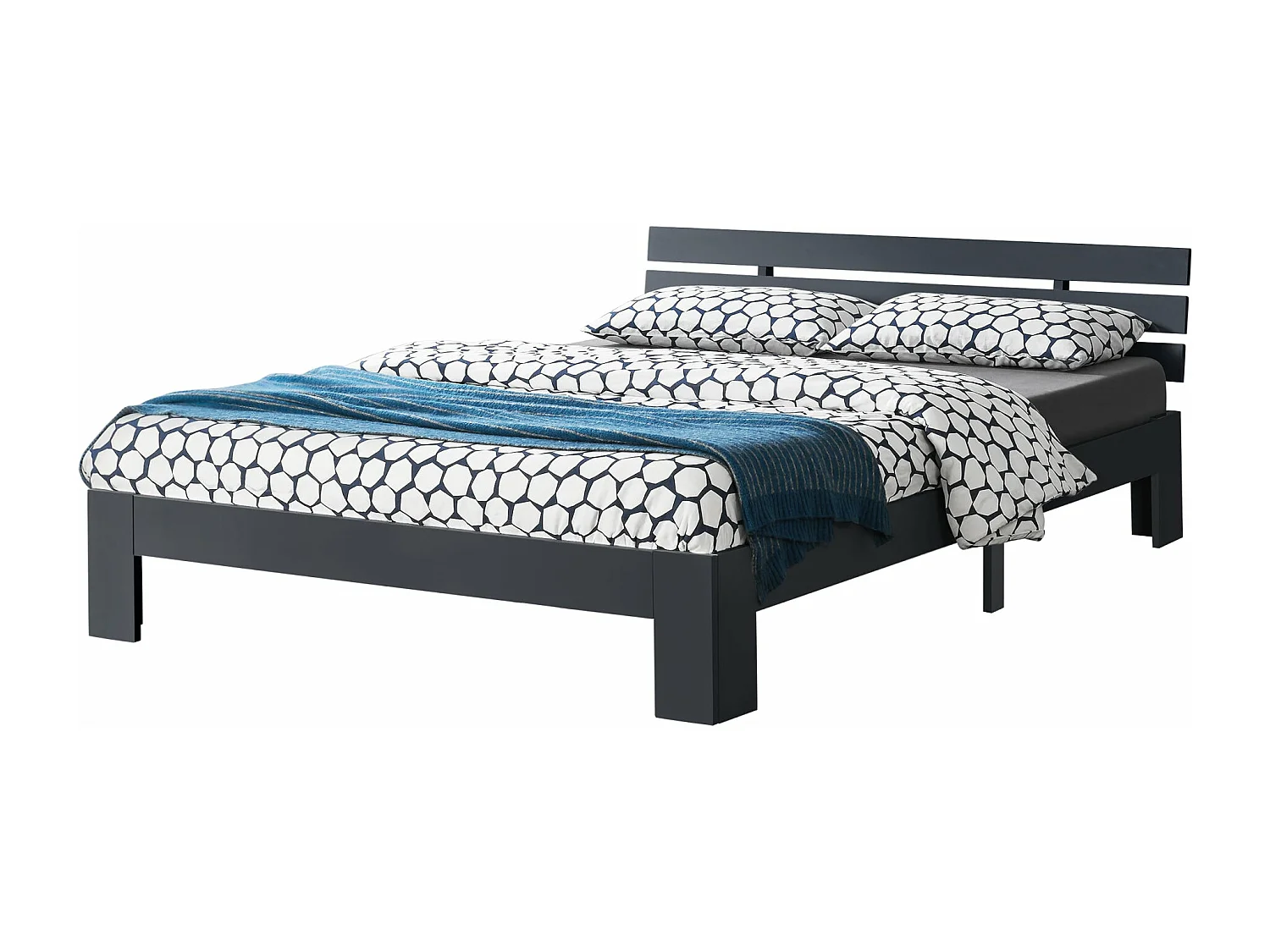 Cadre de lit pour bois marron 204 x 144 x 68 cm 03_0004748