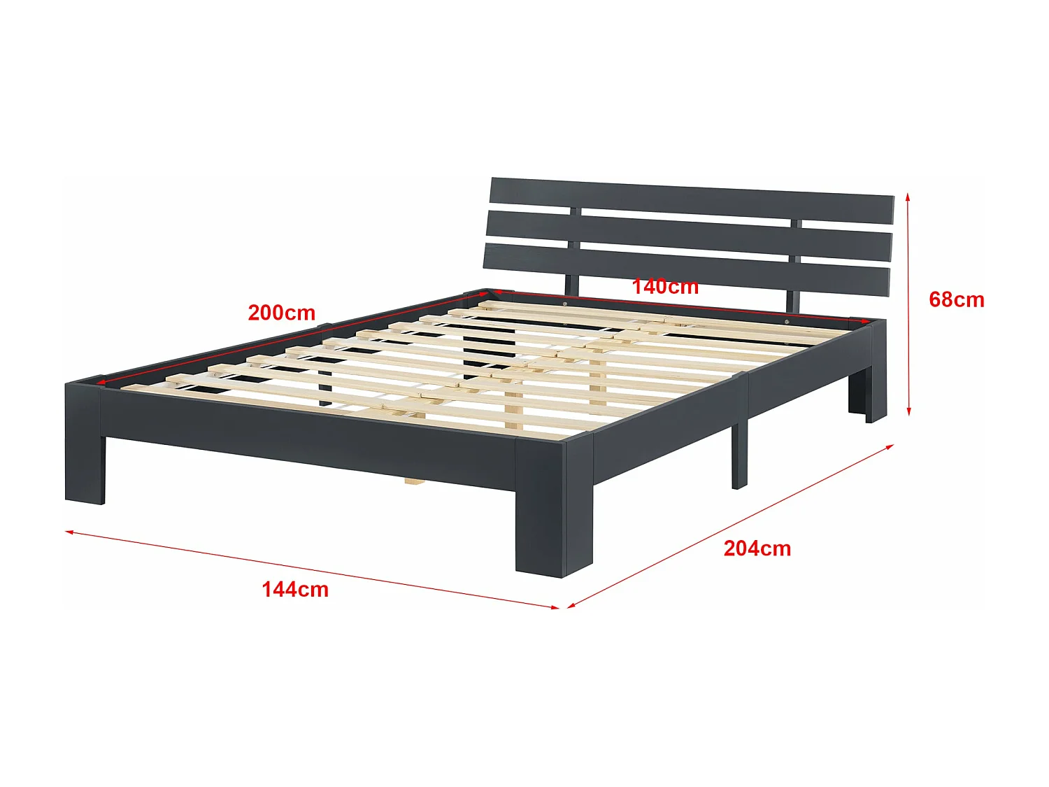 Cadre de lit pour bois marron 204 x 144 x 68 cm 03_0004748