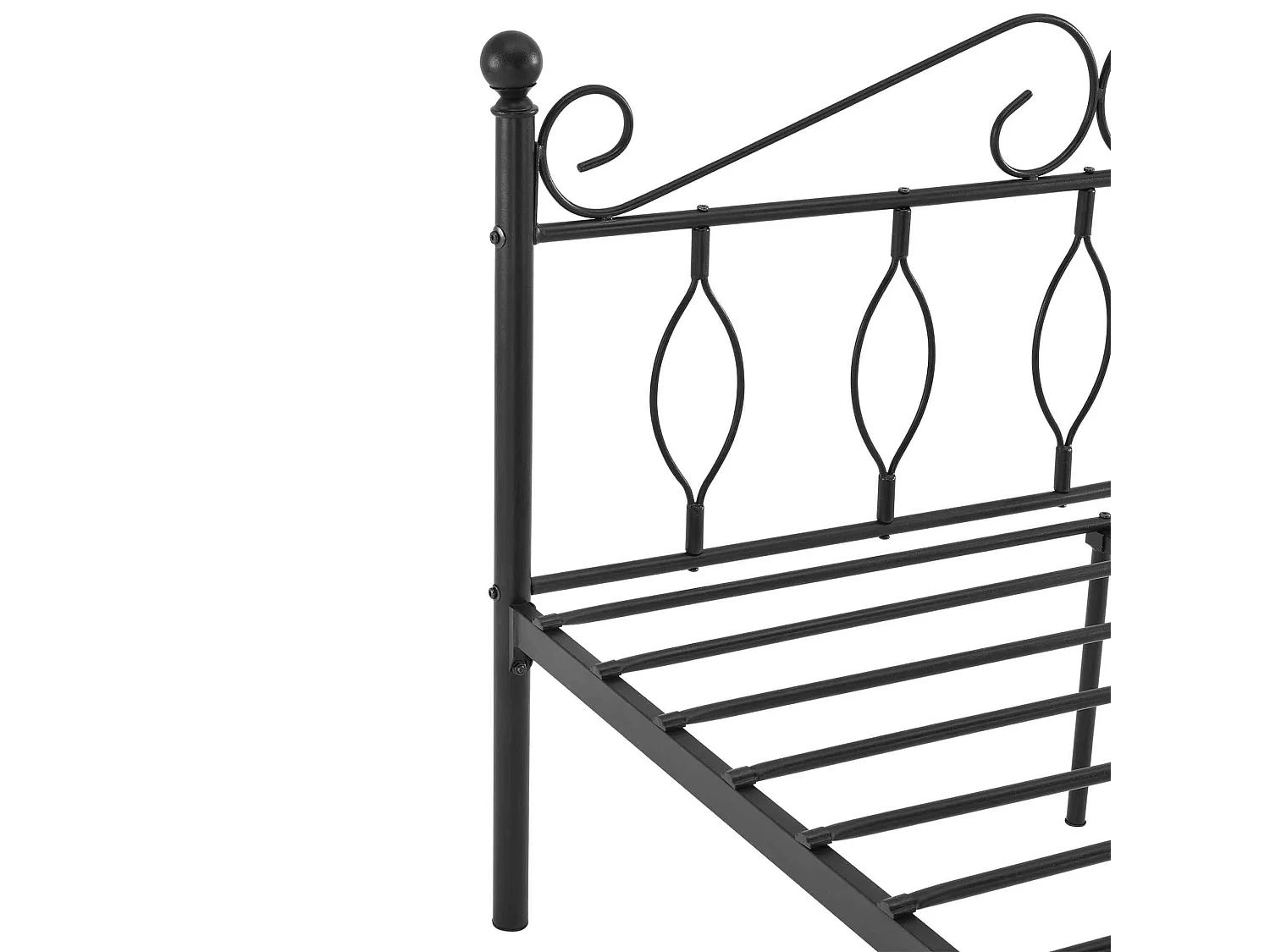 Lit simple une personne métal argentée 208.5 x 94.5 x 95.5 cm LIT03003