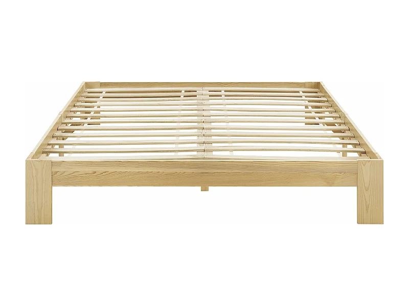 Lit double design simple bois marron 204 x 144 x 30 cm 03_0004922