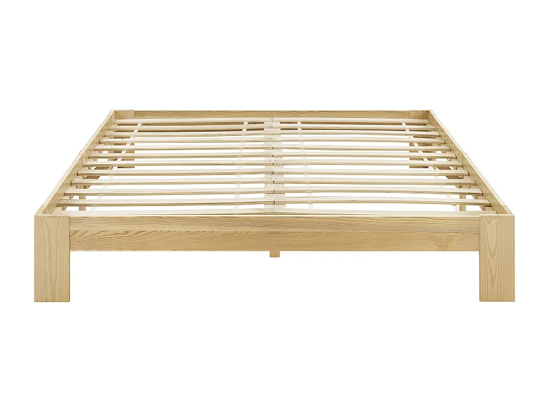 Lit double design simple bois marron 204 x 144 x 30 cm 03_0004922