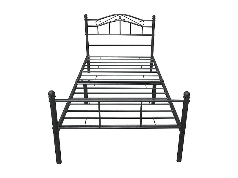 Lit simple cadre en argentée 208 x 126 x 84 cm 03_0002669