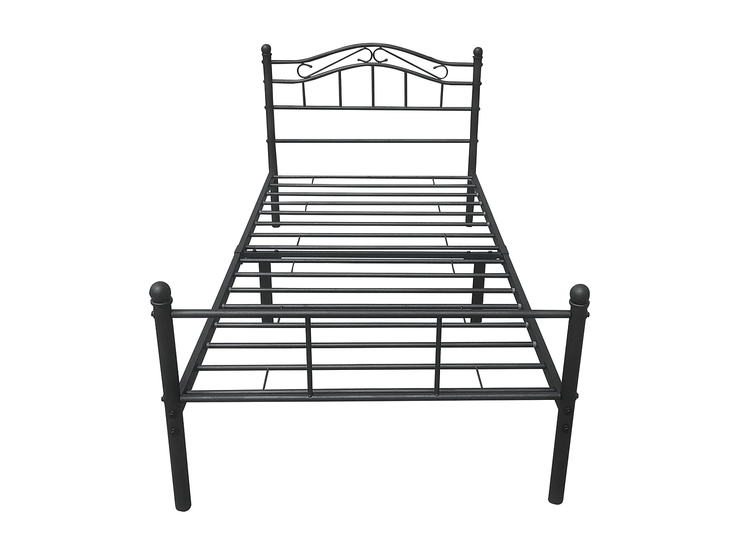 Lit simple cadre en argentée 208 x 126 x 84 cm 03_0002669