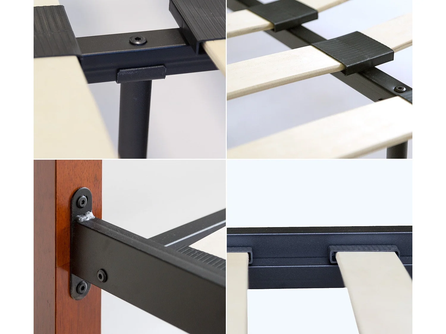 Lit adulte 2 personnes métal marron 215 x 145 x 91 cm LIT06032