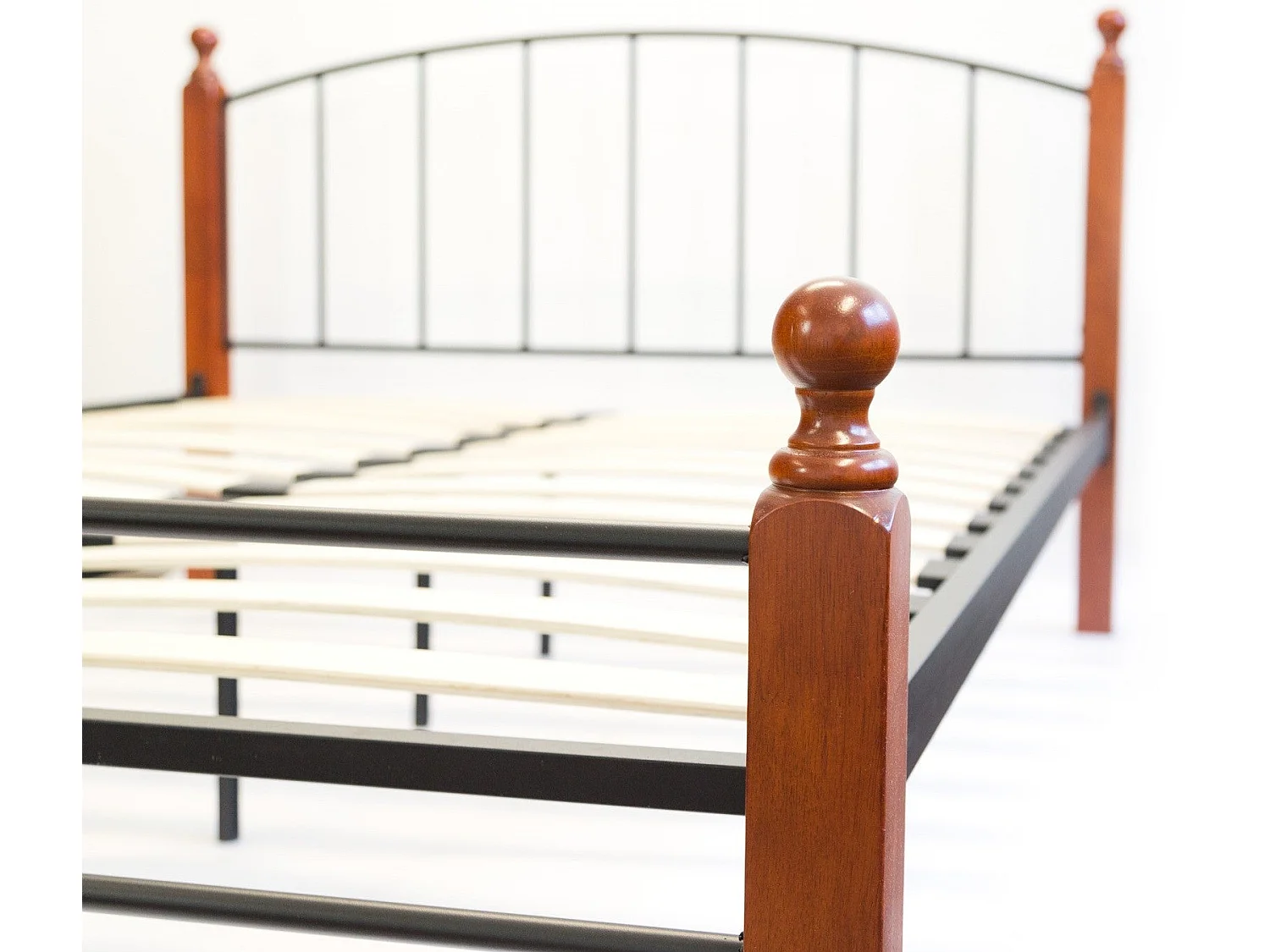 Lit adulte 2 personnes métal marron 215 x 145 x 91 cm LIT06032