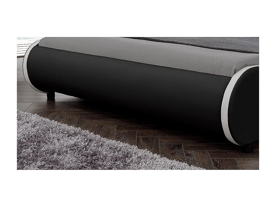 Lit double 2 personnes cuir noire 221 x 149 x 83 cm 03_0005333