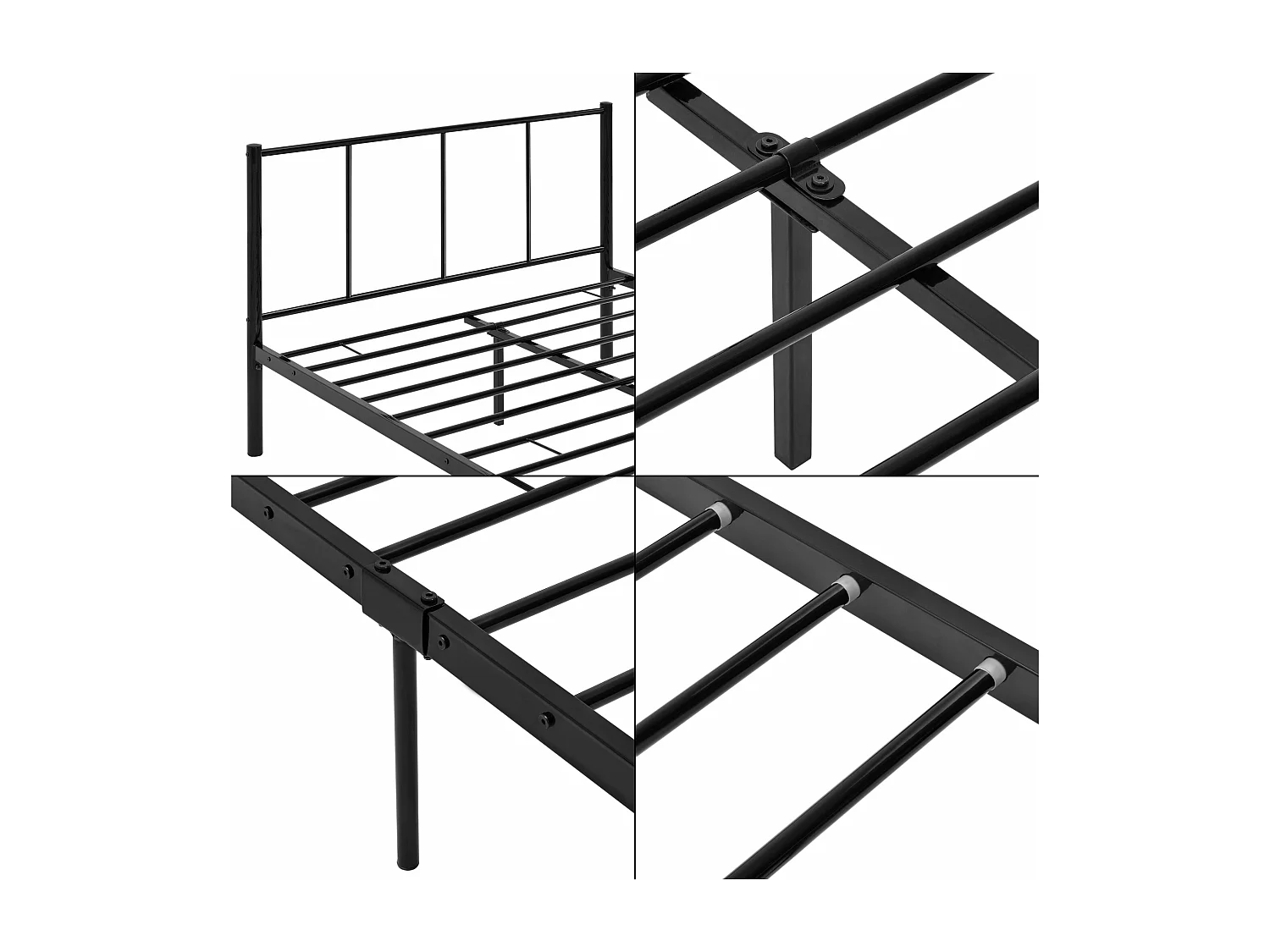 Lit pour adultes en argentée 209.5 x 121.5 x 81.5 cm 03_0002692