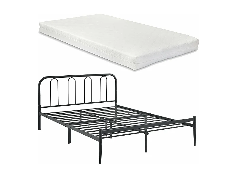 Cadre de lit métal métal argentée 210 x 165 x 88 cm 03_0004897