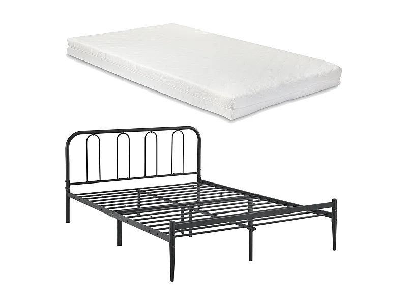 Cadre de lit métal métal argentée 210 x 165 x 88 cm 03_0004897