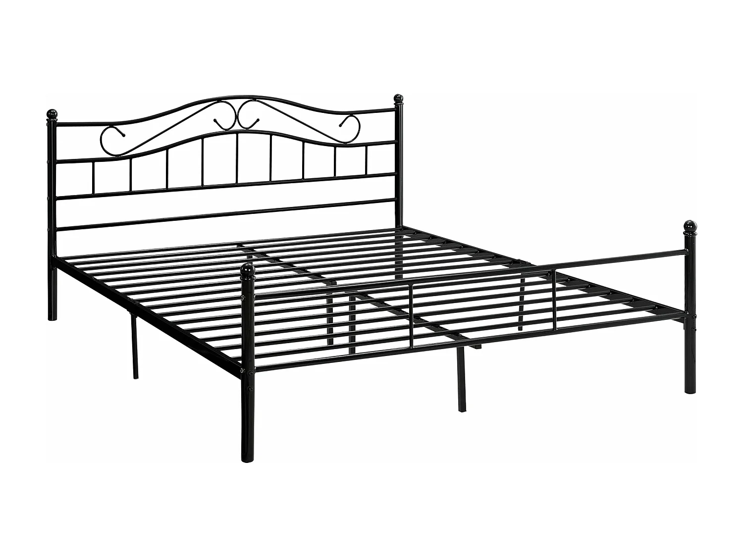 Lit double cadre en argentée 208 x 166 x 84 cm 03_0002671