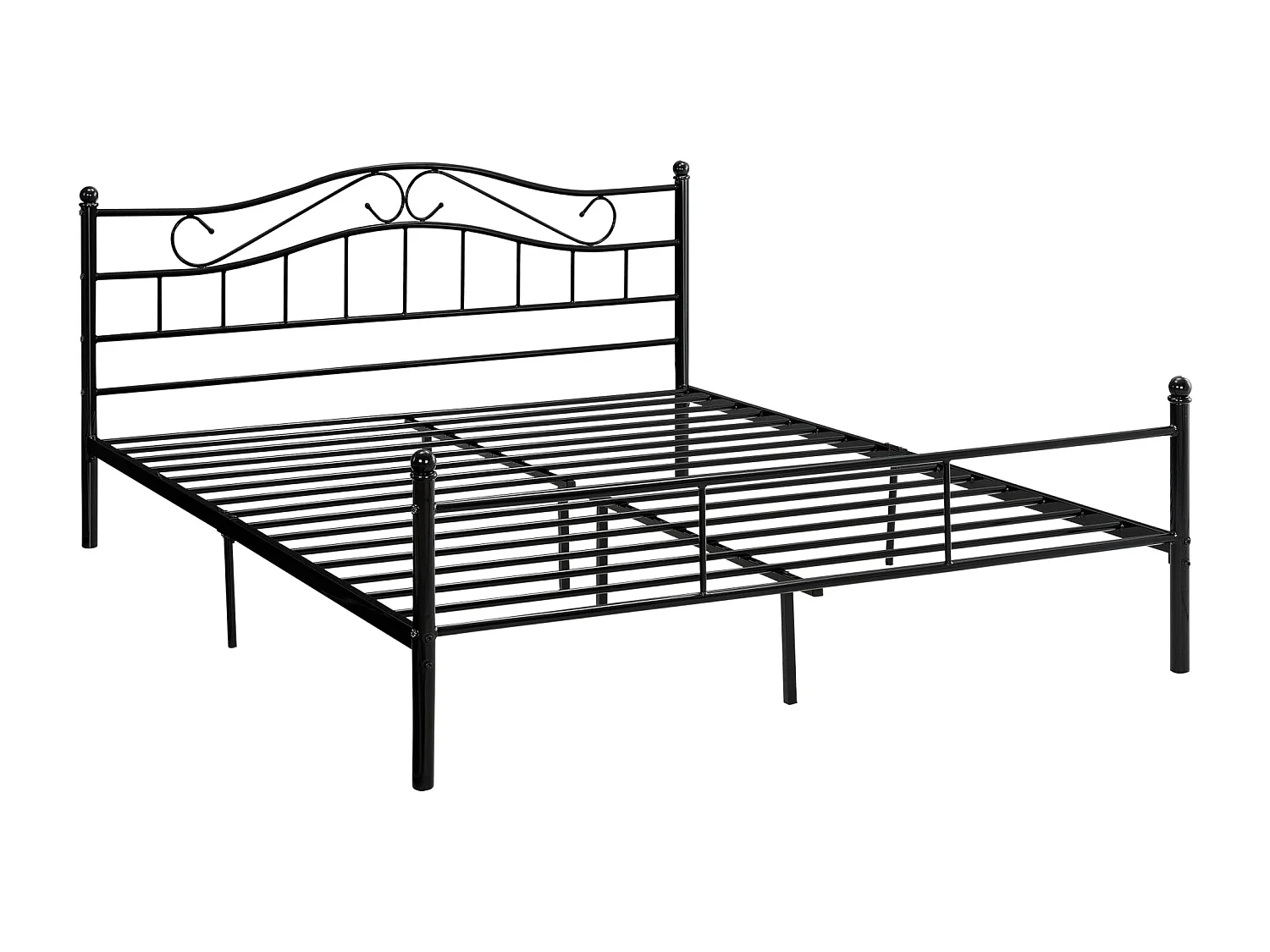 Lit double cadre en argentée 208 x 166 x 84 cm 03_0002671