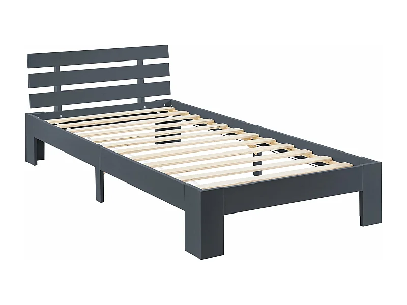 Cadre de lit pour bois marron 204 x 124 x 68 cm 03_0004751