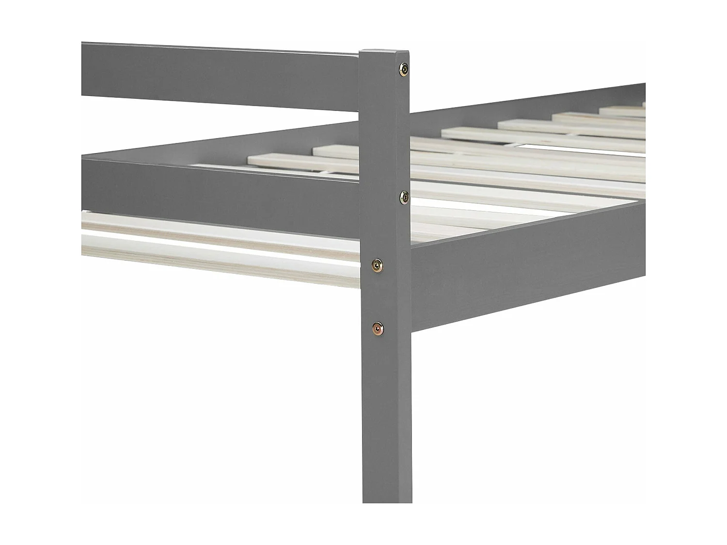 Lit simple 1 personne bois marron 206 x 96 x 50 cm LIT06217