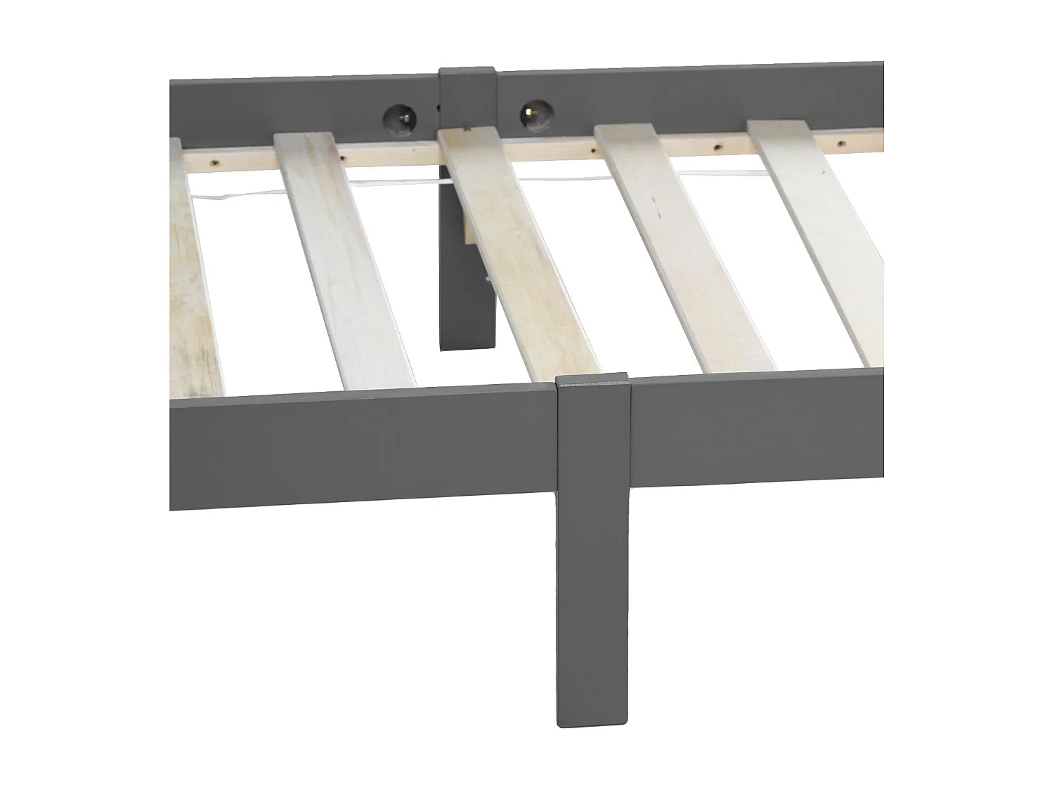 Lit simple 1 personne bois marron 206 x 96 x 50 cm LIT06217