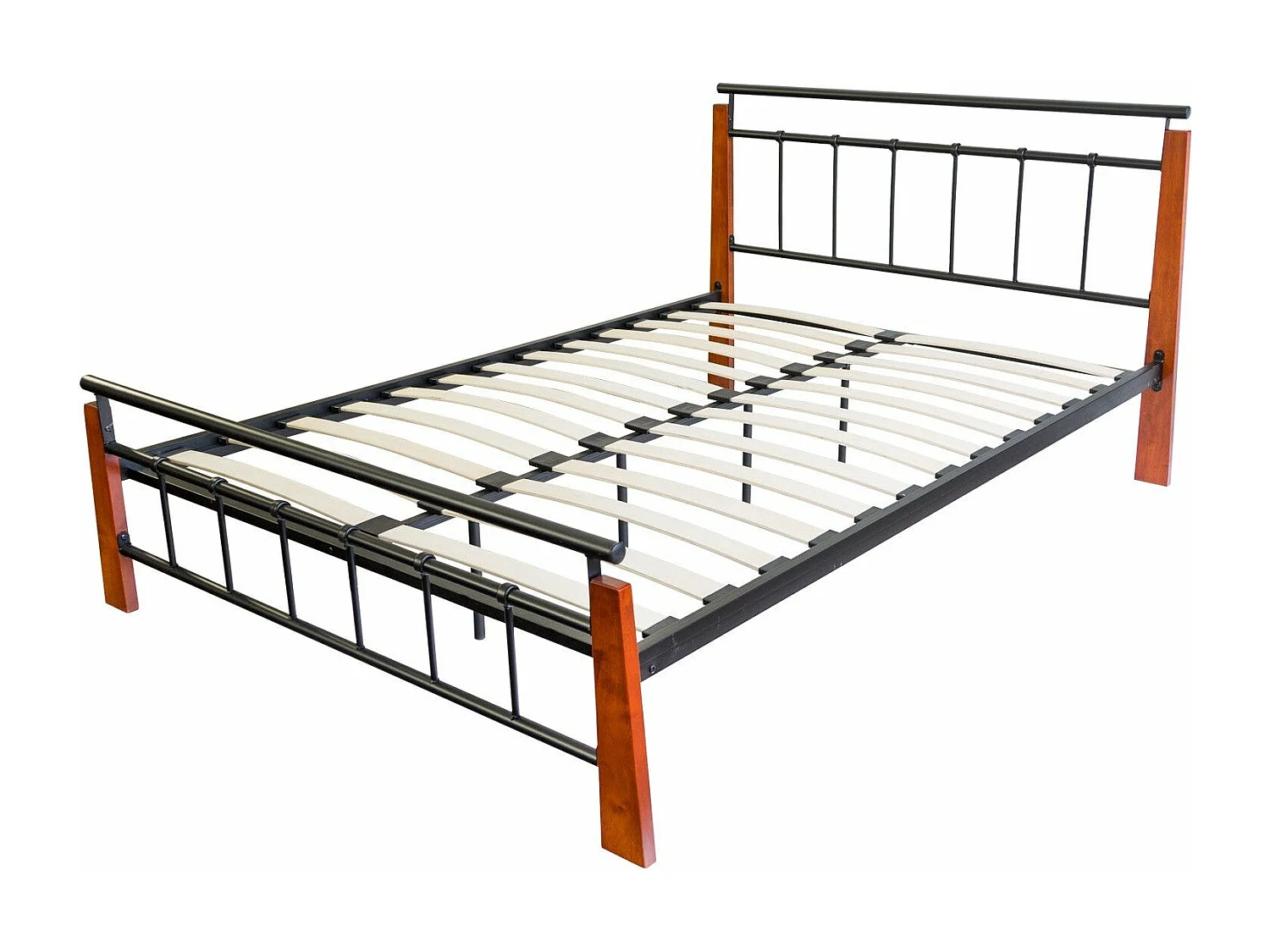 Lit adulte 2 personnes métal marron 215 x 165 x 90 cm LIT06030