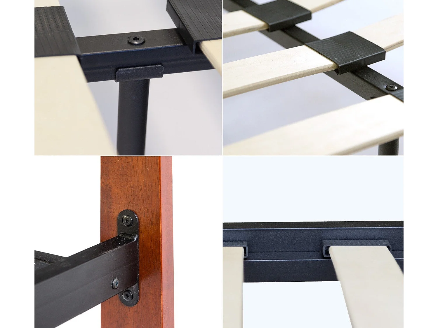 Lit adulte 2 personnes métal marron 215 x 165 x 90 cm LIT06030