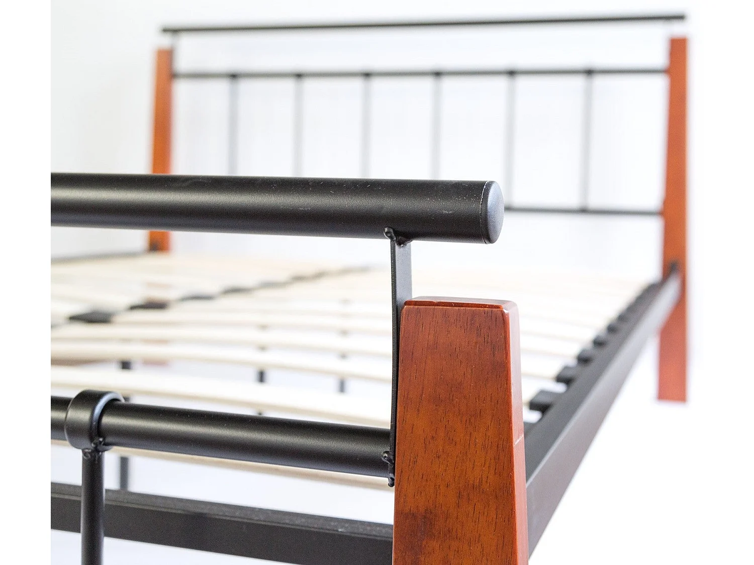 Lit adulte 2 personnes métal marron 215 x 165 x 90 cm LIT06030