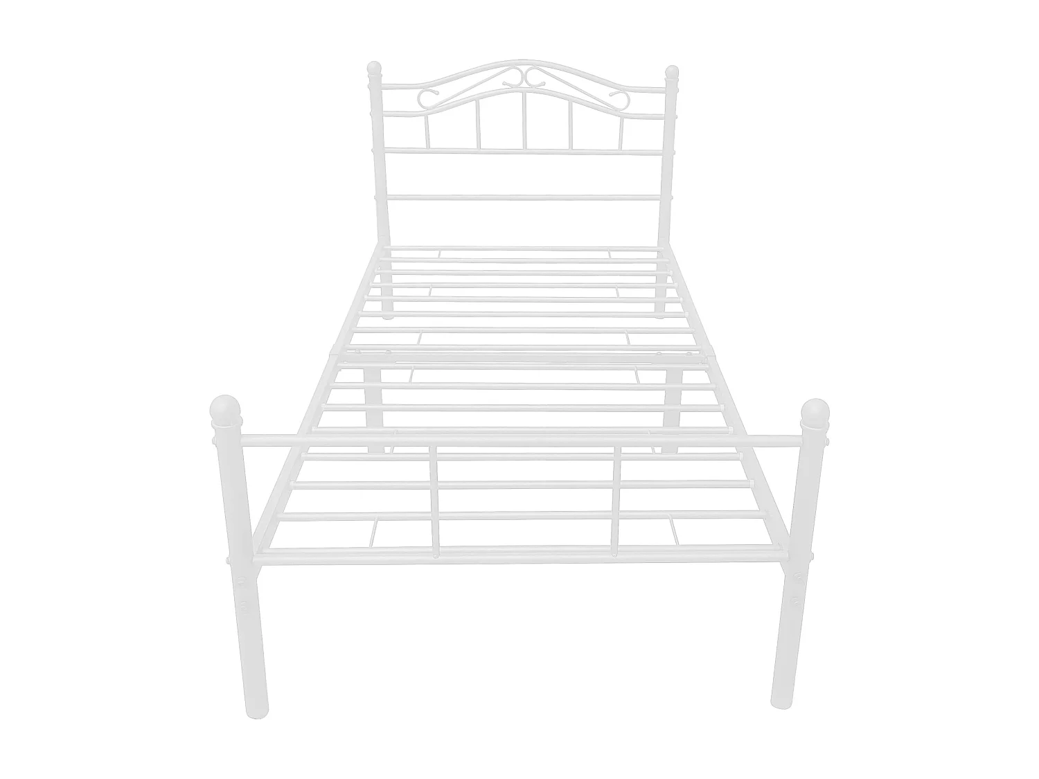 Lit simple en métal métal blanche 208 x 96 x 84 cm 03_0002727