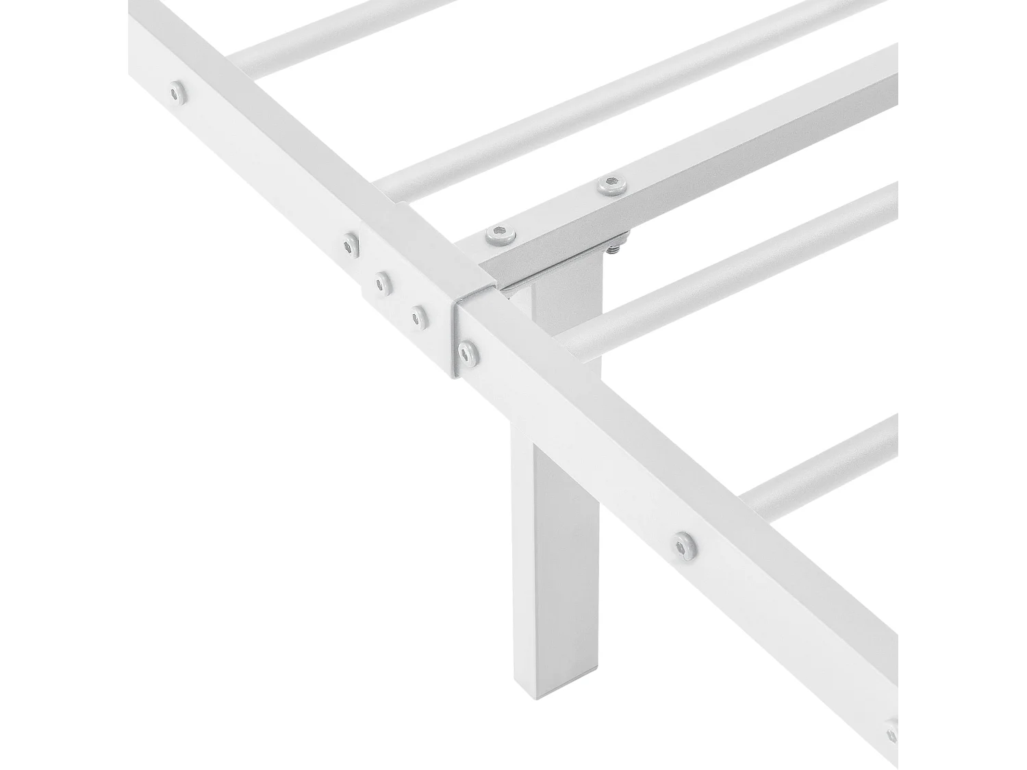 Lit simple en métal métal blanche 208 x 96 x 84 cm 03_0002727