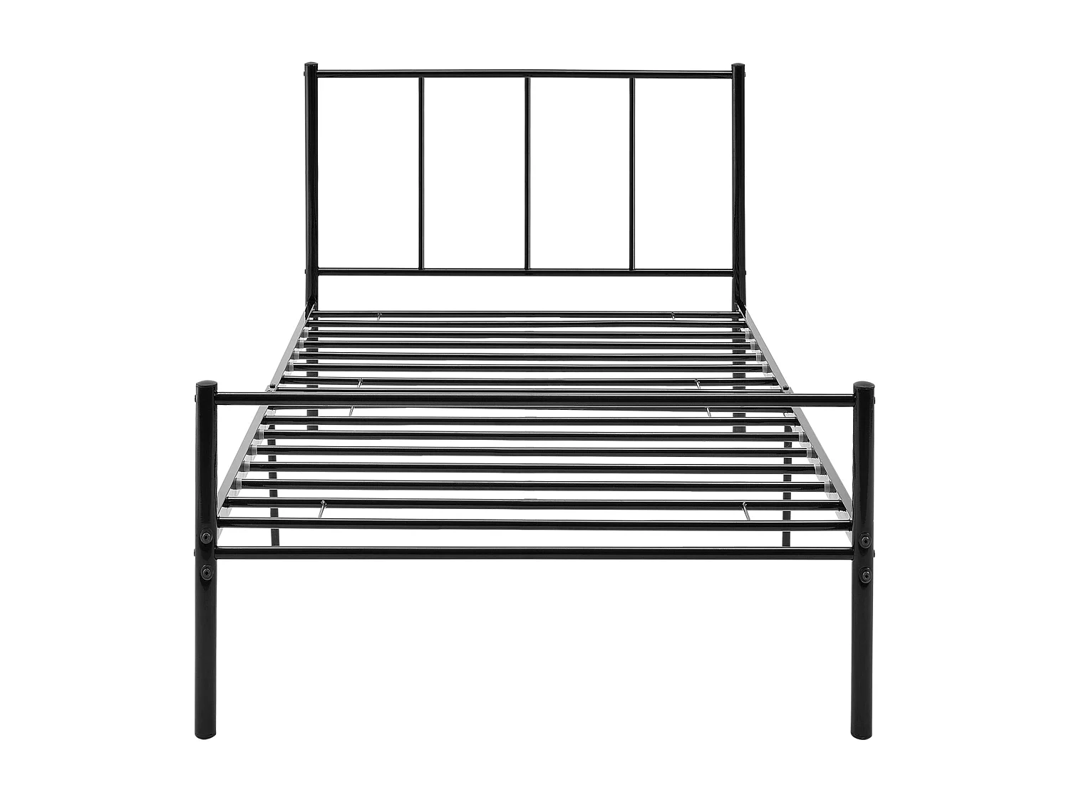 Lit simple en métal argentée 209.5 x 91.5 x 81.5 cm 03_0002694