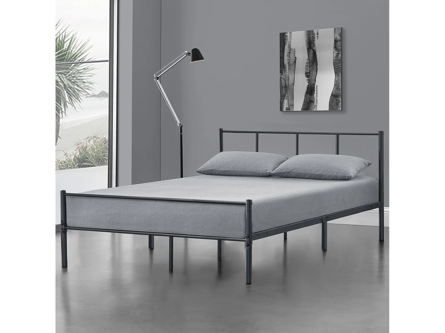 Lit pour adultes en grise 209.5 x 141.5 x 81.5 cm 03_0004916