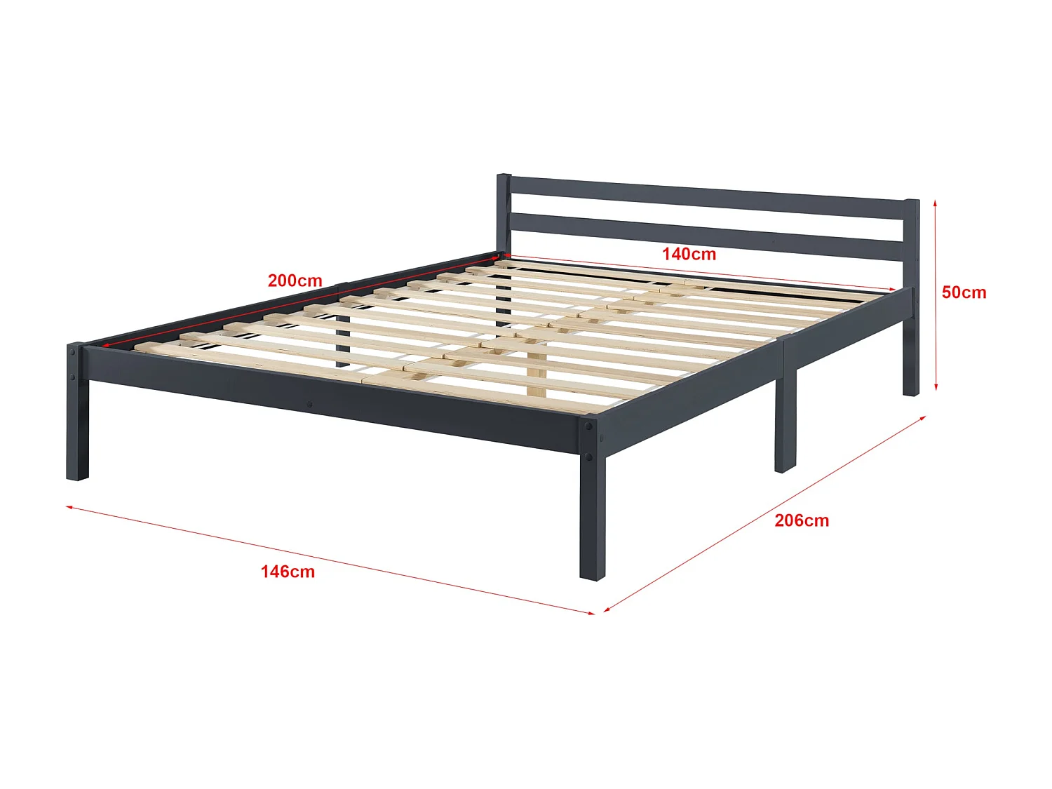 Lit pour adultes design bois marron 206 x 146 x 50 cm 03_0004965