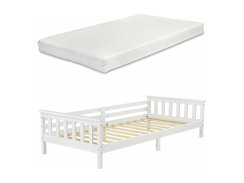 Lit pour enfant avec bois blanche 209 x 100 x 52 cm 03_0005445
