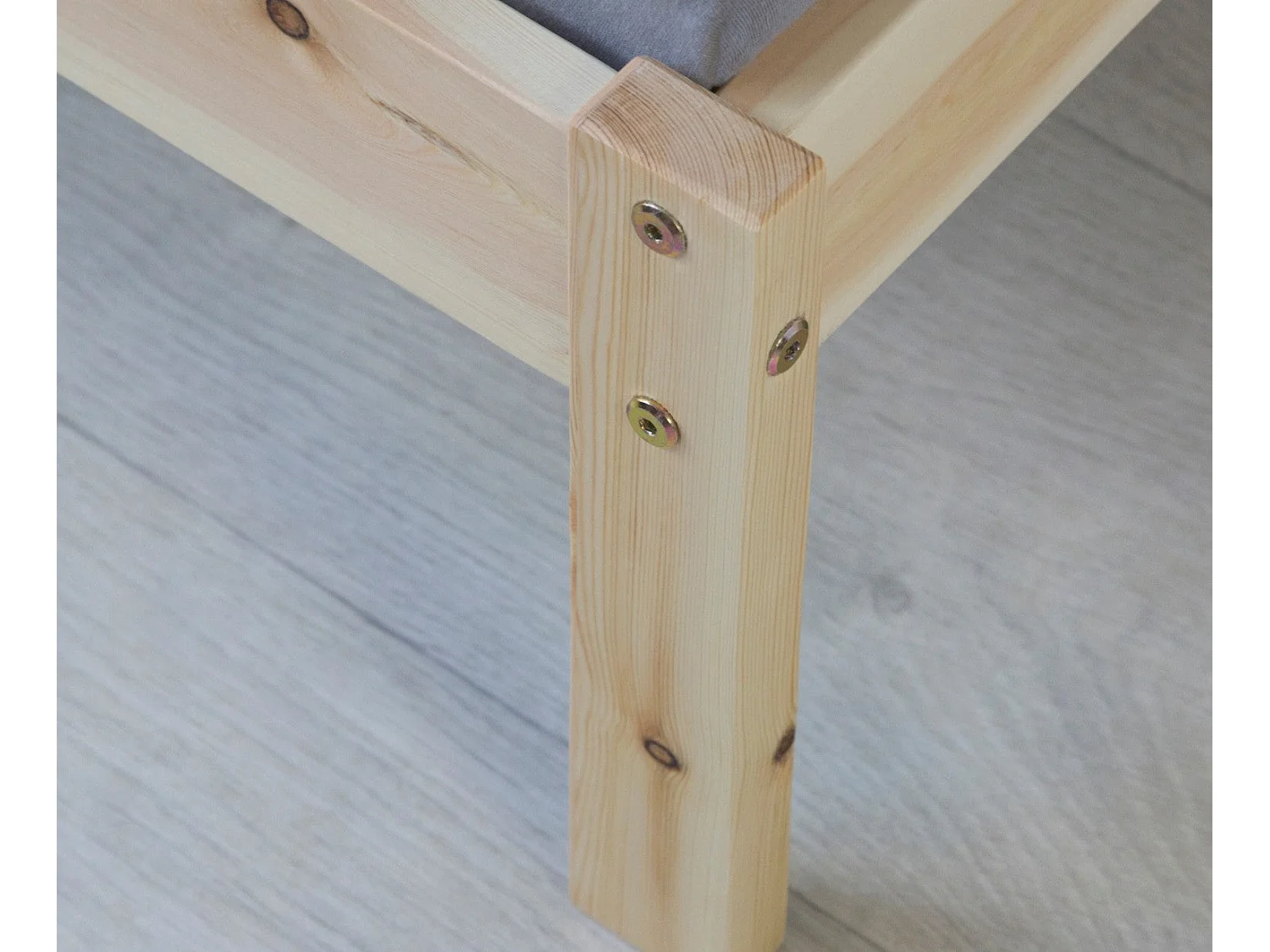 Lit simple 1 personne bois marron 206 x 96 x 61 cm LIT06165