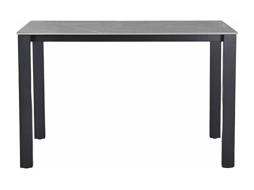 Table haute 140 cm rectangulaire céramique gris marbré - HARPER