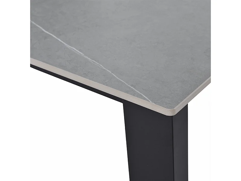 Table haute 140 cm rectangulaire céramique gris marbré - HARPER
