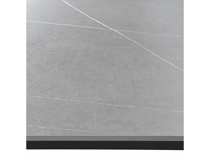 Table haute 140 cm rectangulaire céramique gris marbré - HARPER