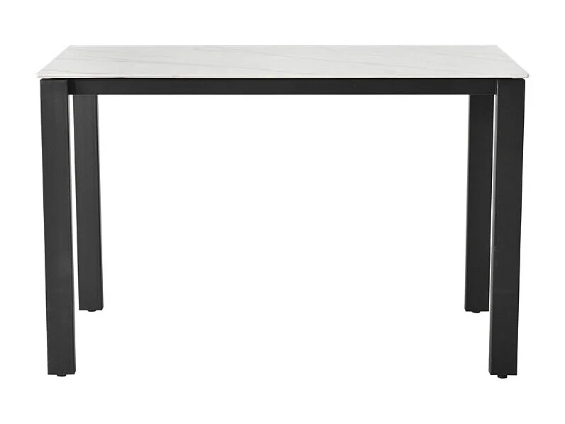 Table haute 140 cm rectangulaire céramique blanc marbré - HARPER