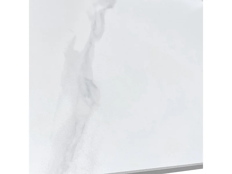 Table haute 140 cm rectangulaire céramique blanc marbré - HARPER